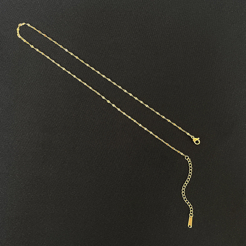 Women's Steel Female Accessories Single Lip Chain Universal Gold Necklaces