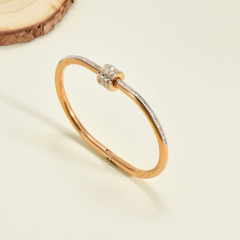 Titanium Steel Small Waist Rose Gold Bracelets