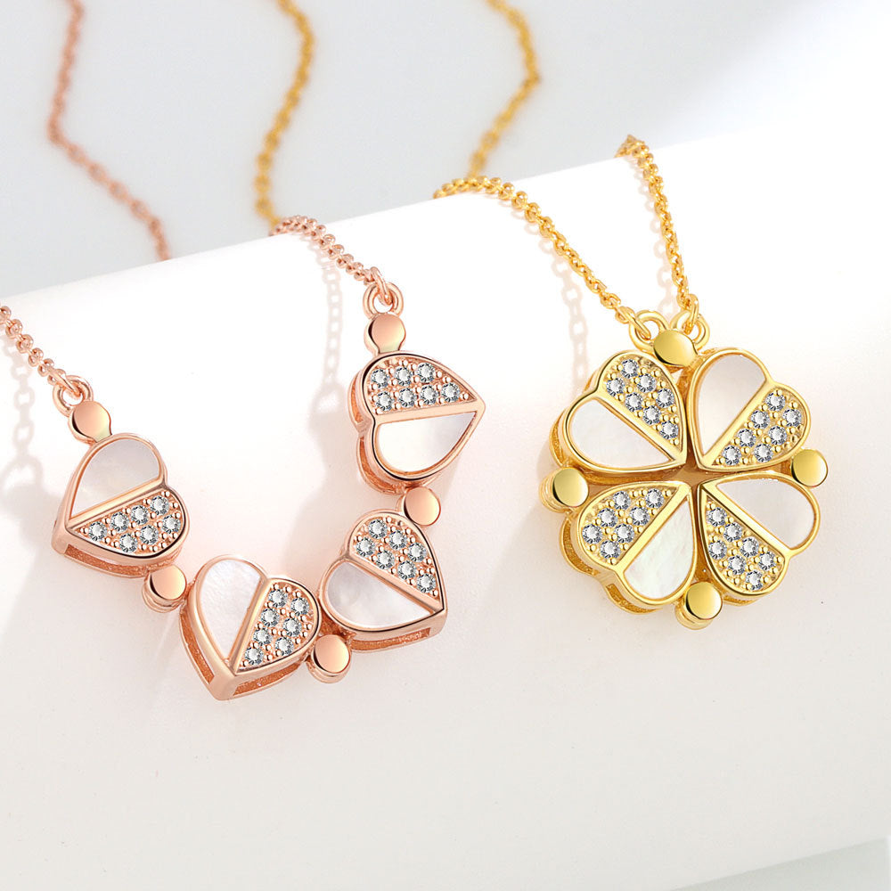 Broadcast Ornament Gold-plated Four-leaf Clover Female Necklaces