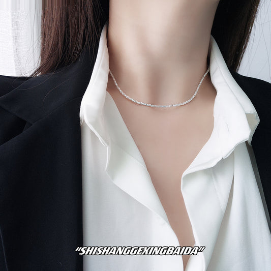 Square Small Pieces Of Temperamental Minority High-grade Ornament Necklaces