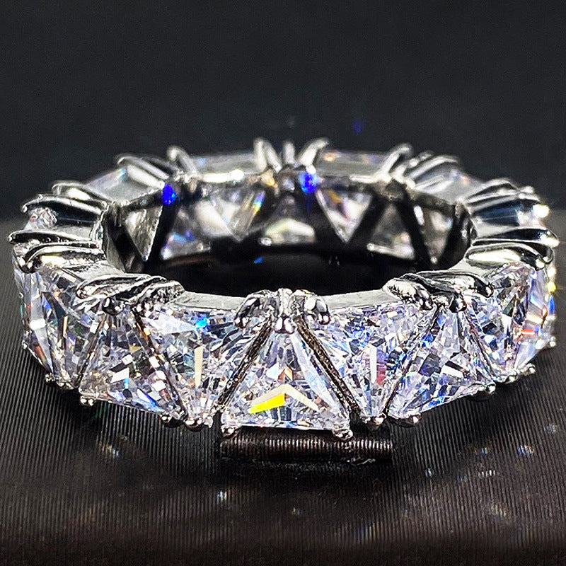 Shi Full Circle Inlaid Single Row Rings