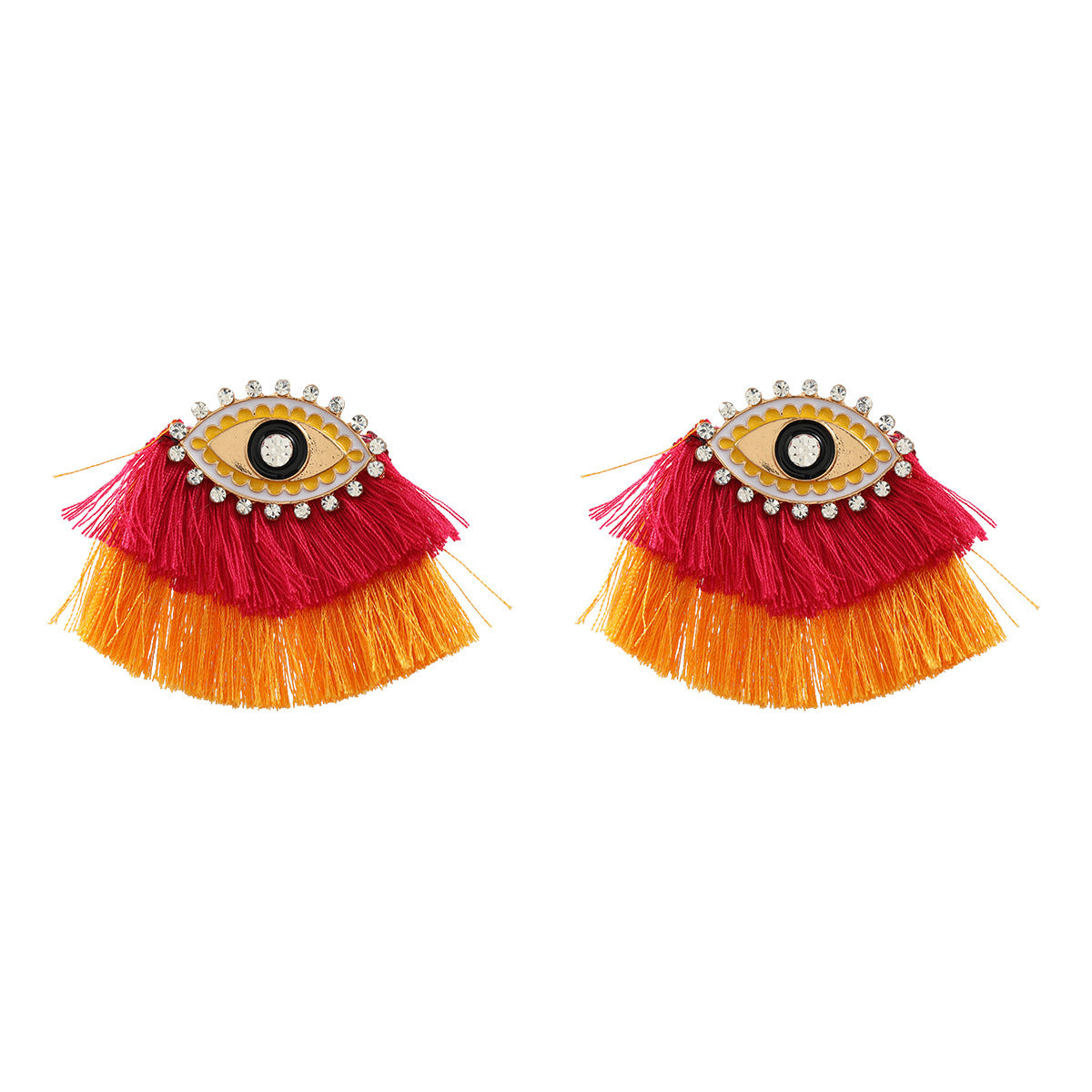Alloy Dripping Oil Diamond Bohemian Devil Earrings