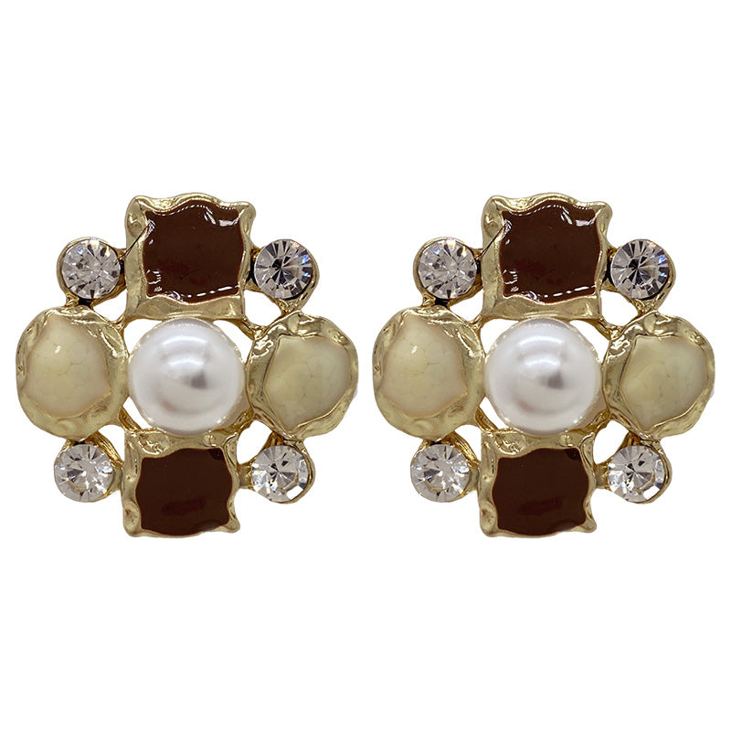 Irregular Geometric Pearl Light Luxury High-grade Earrings