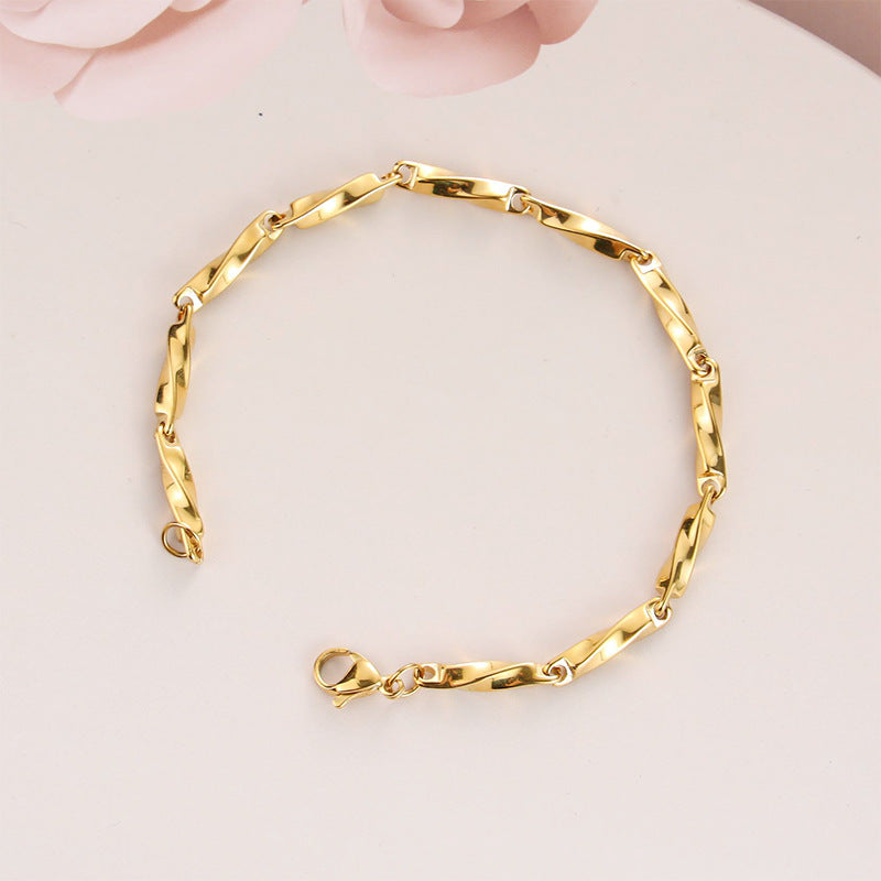Women's Luxury Mobius Titanium Steel Gold Hip Bracelet