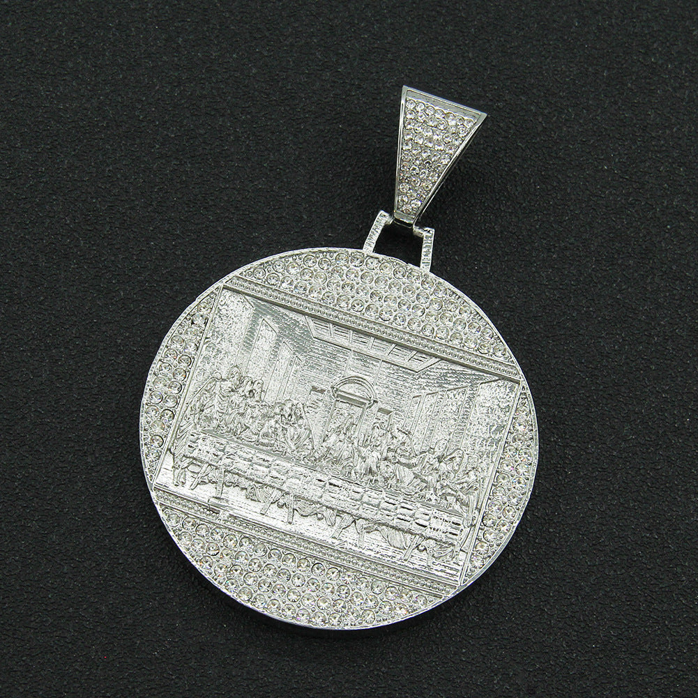 Grand pendentif rond pour hommes, colliers cubains Cool et dominateurs, tendance, Punk
