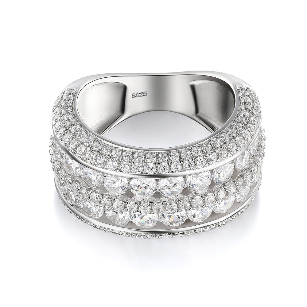 Shi Light Luxury Full Rhinestone Zircon Rings