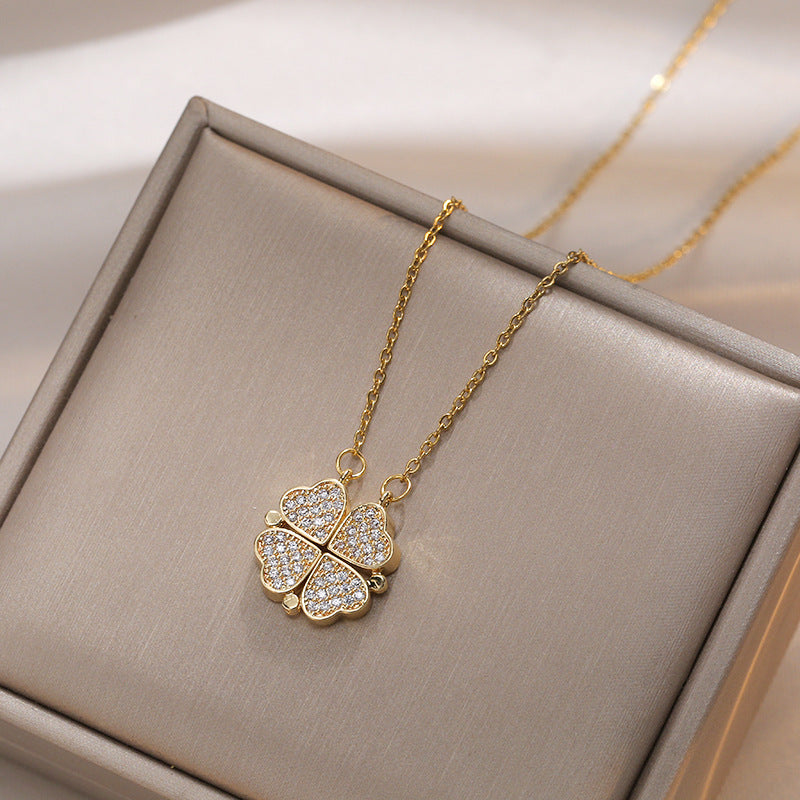 Fleur à quatre feuilles pour femmes, style créatif unique pour colliers