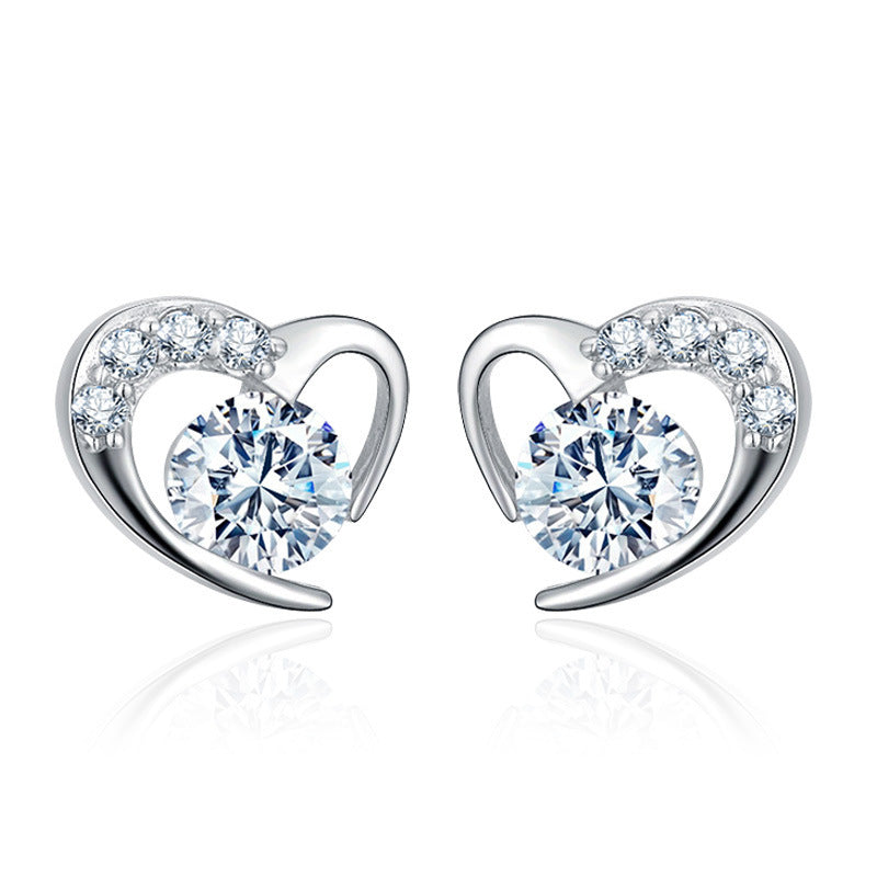 Heart Korean Fashion Zircon Temperament Entry Lux Rings