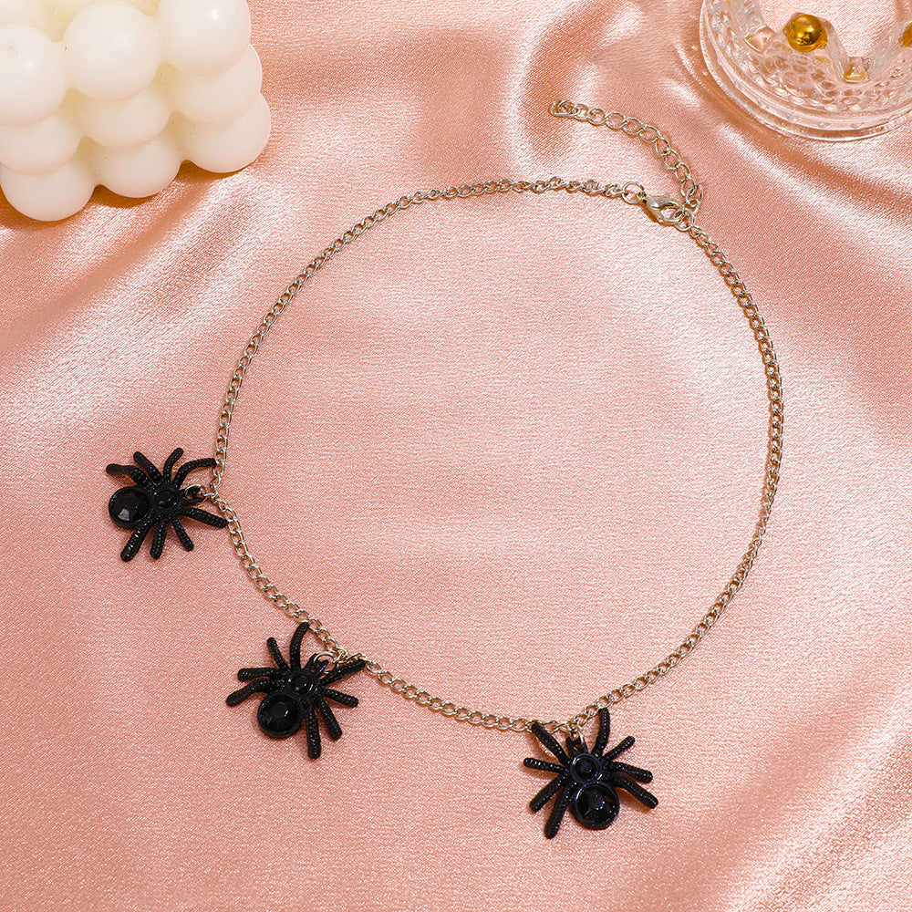 Black Spider Pendant Design Exaggerated Punk Necklaces