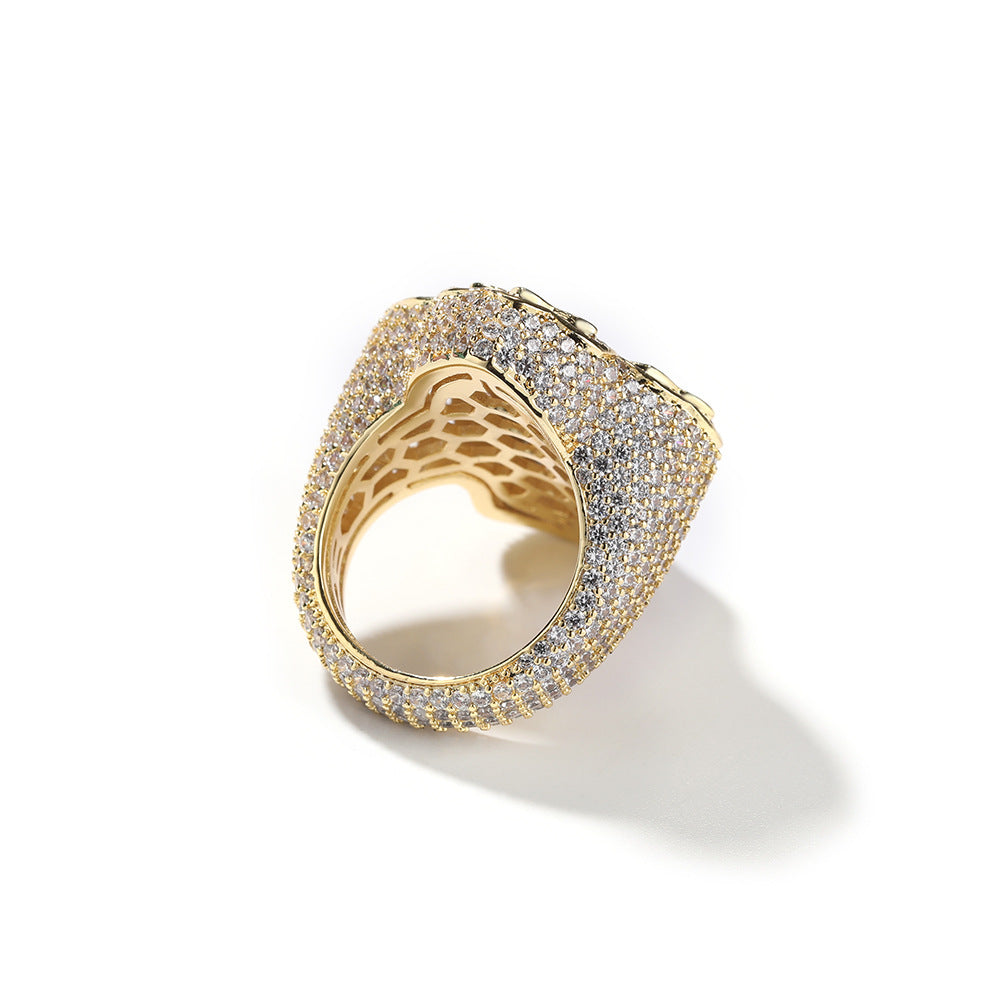 Material Cross Shape Personalized Zircon Male Rings
