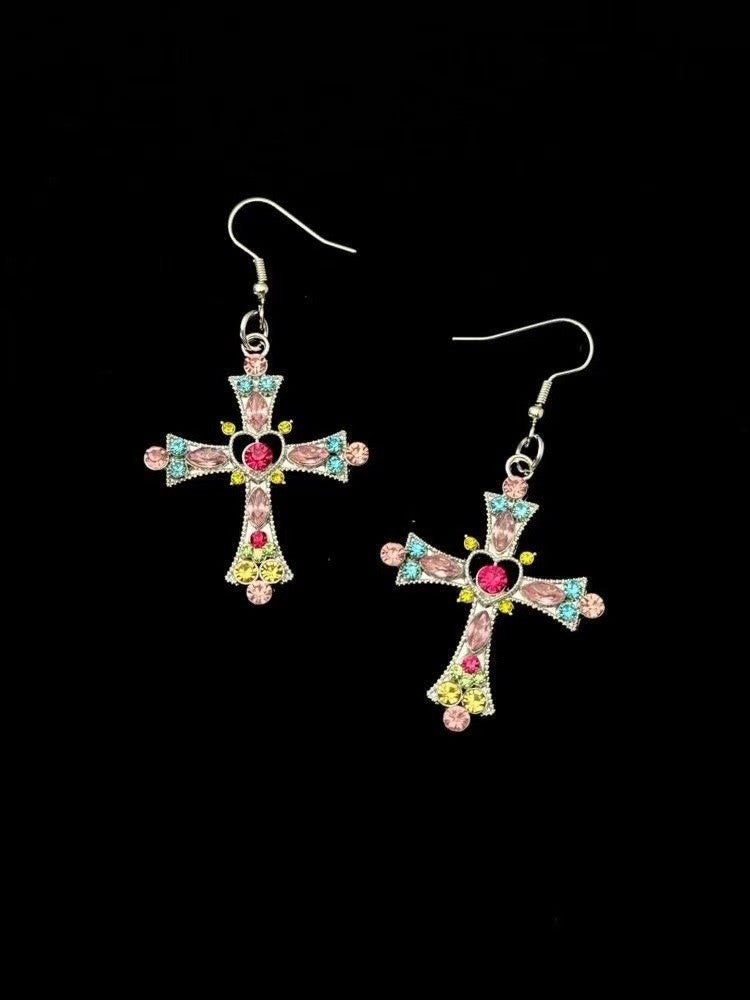 Style Hot Cross Female Diamond Gothic Design Necklace