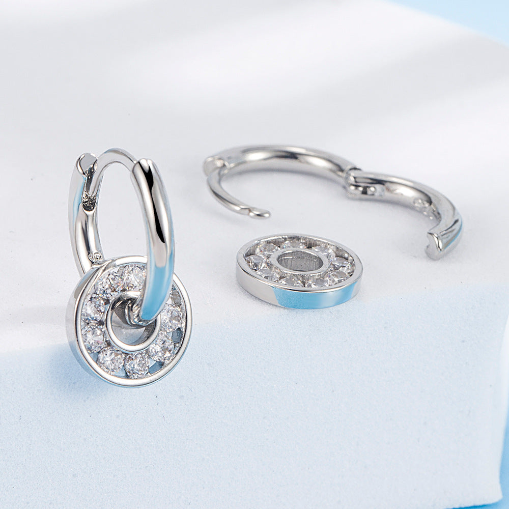 Round Female Fashion Geometry Pattern Personality Cobblestone Dream Earrings