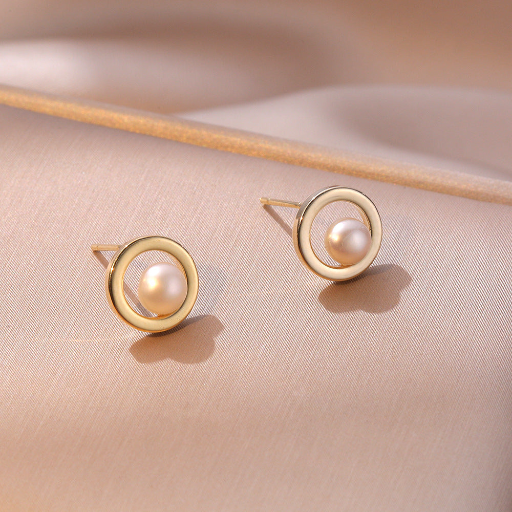 Damen-Ohrringe von For Sterling Sier Pearl, erschwinglich, luxuriös, modisch, elegant