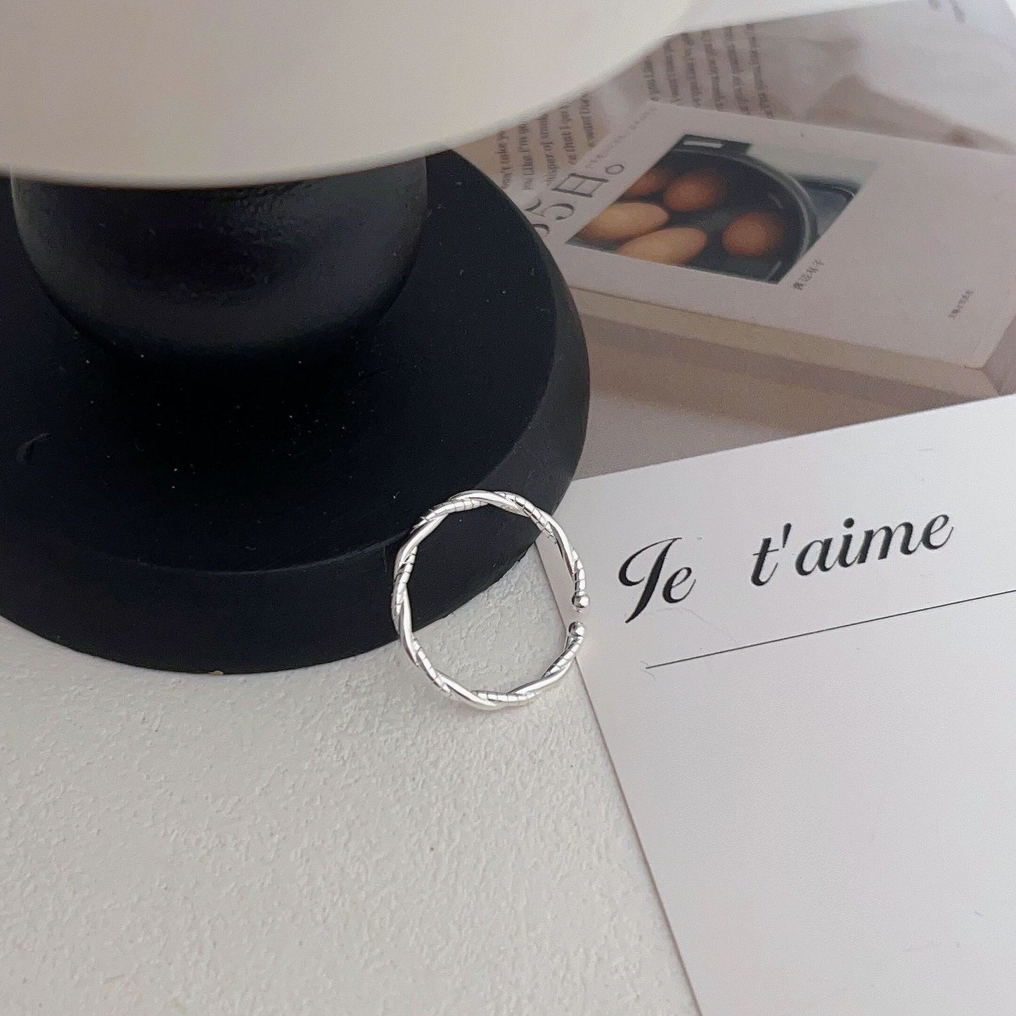 Constant Sterling Sier Winding Line Open Female Rings