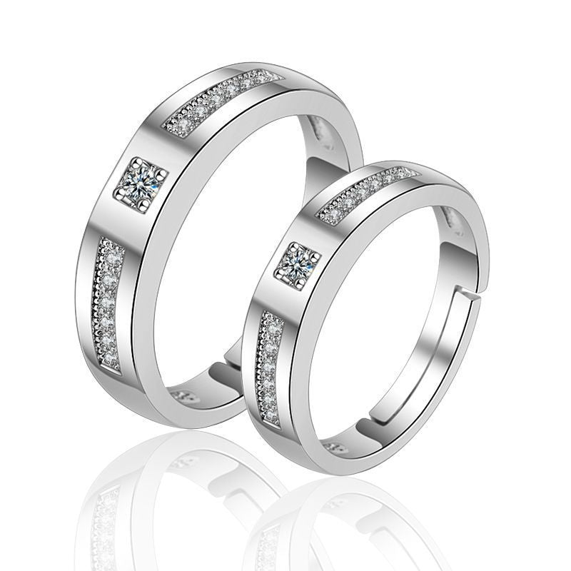 Damen & Herren & trendige Silber- und Word-Gang-Drill-Ringe