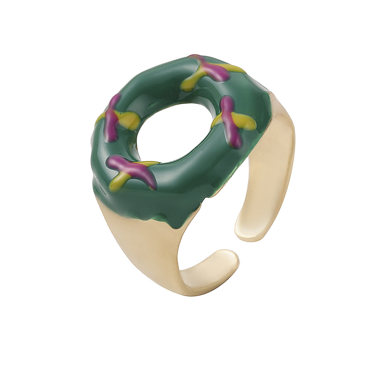 Creative Alloy Drip Donut Hip Hop Rings