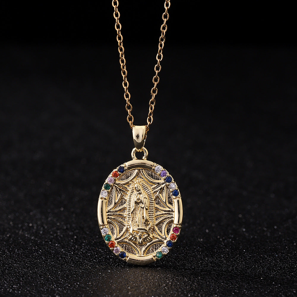 Virgin Mary Pendant Female Light Luxury Necklaces
