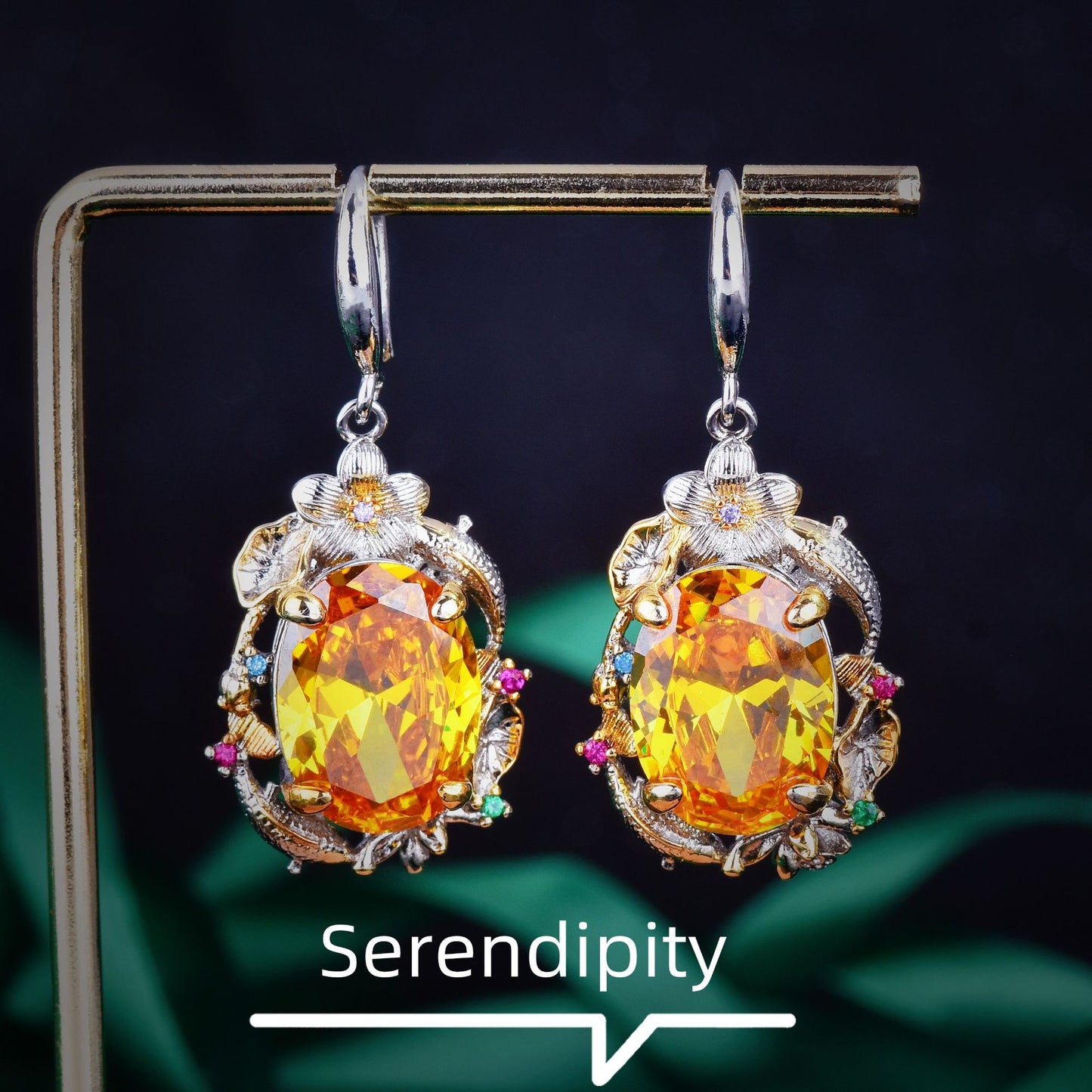 Italian Vintage Court Style Dazzling Eardrop Jewelry Set