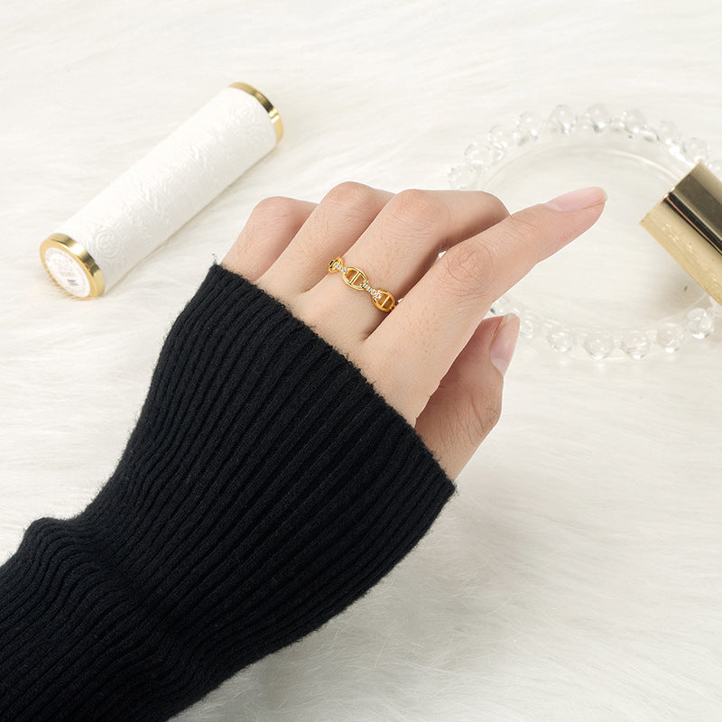 Nose Cold Wind Series Design Letter Gelbe Ringe