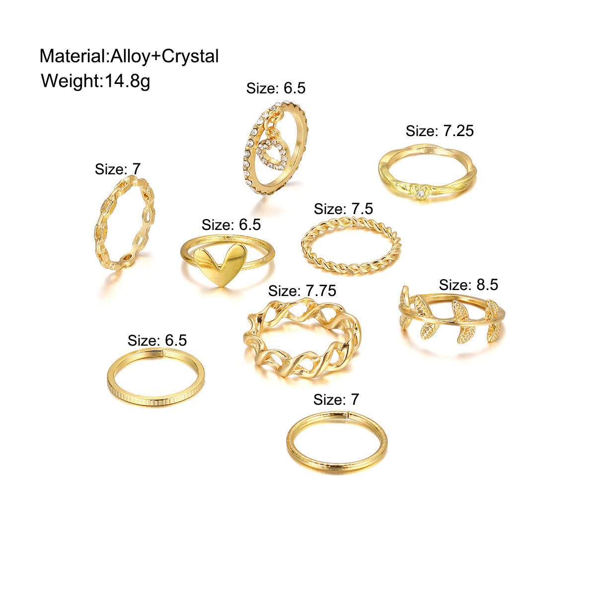 Leaf Opening More Than Knuckle Suit Piece Set Design Rings