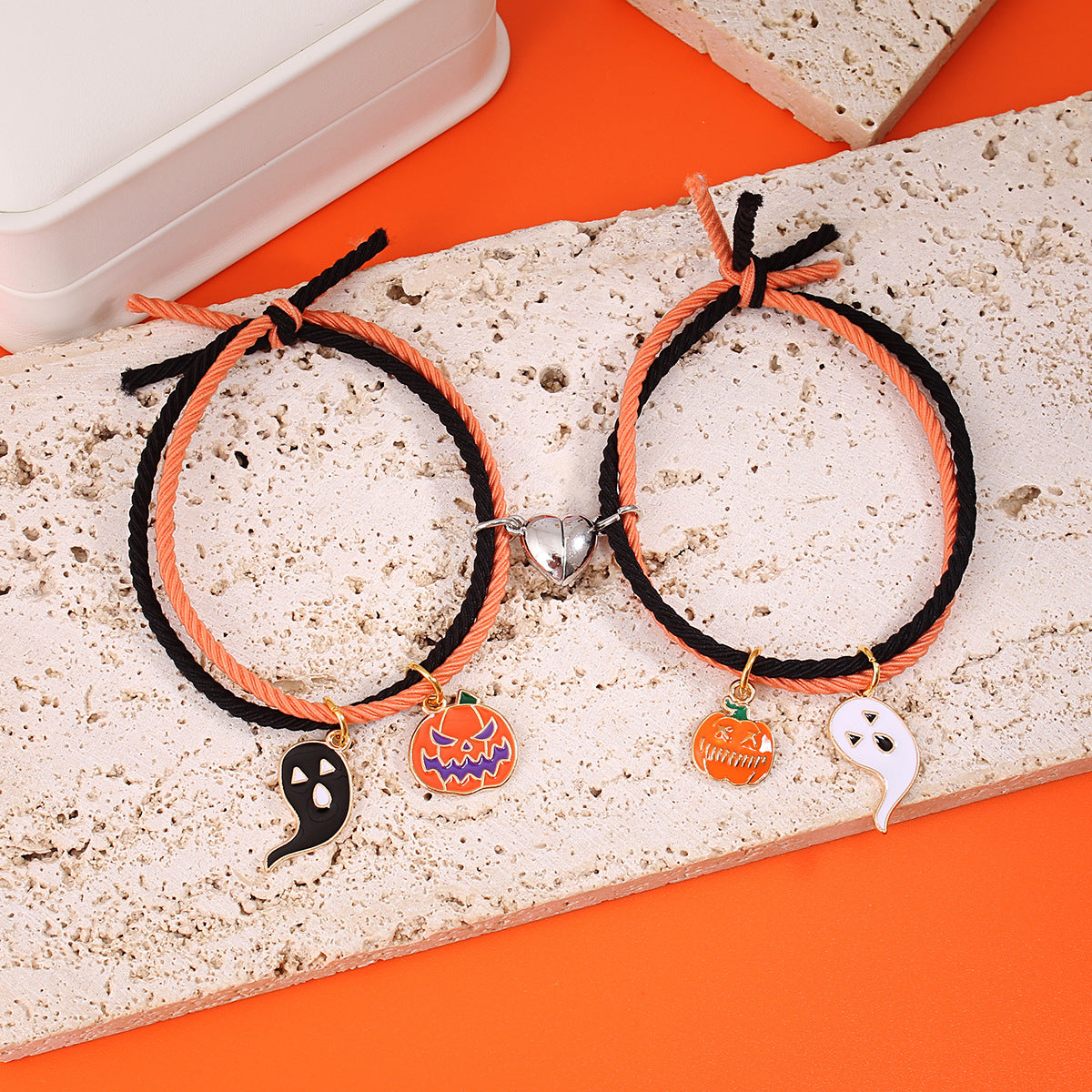 Women's & Men's & Color Matching Pumpkin Ghost Pendant Bracelets