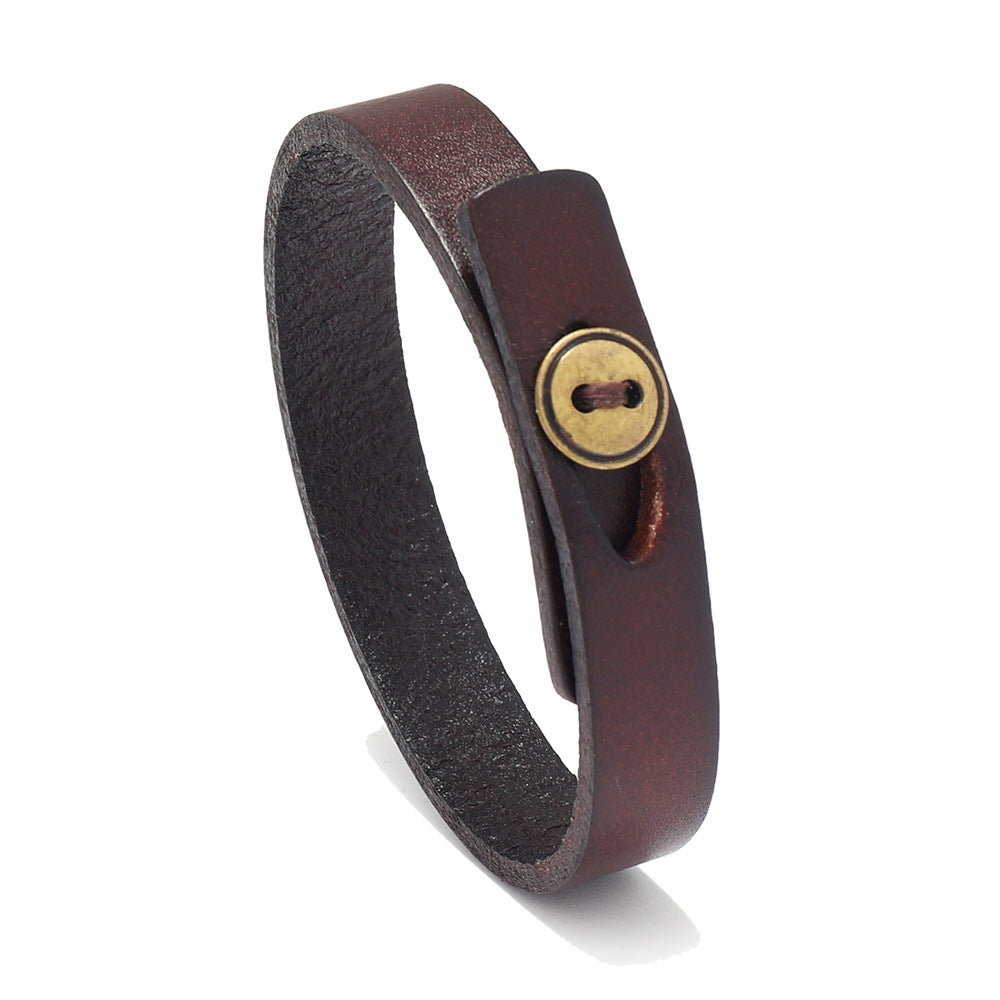 Damen & Herren & einfache Persönlichkeit Retro-Rinderleder beliebte Armbänder