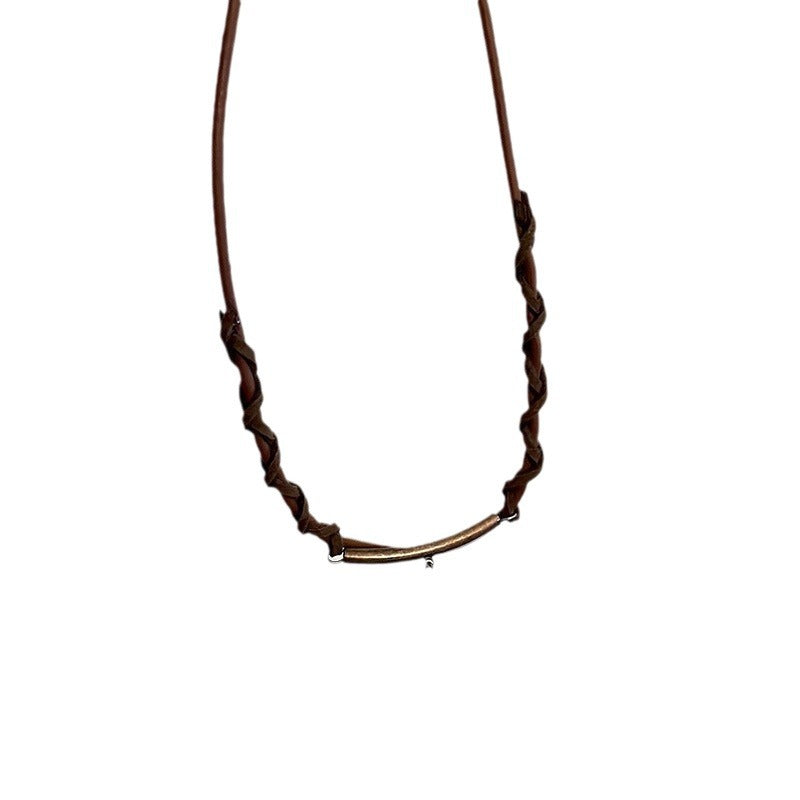 Chaîne de clavicule perlée en œil de tigre naturel, colliers anciens féminins