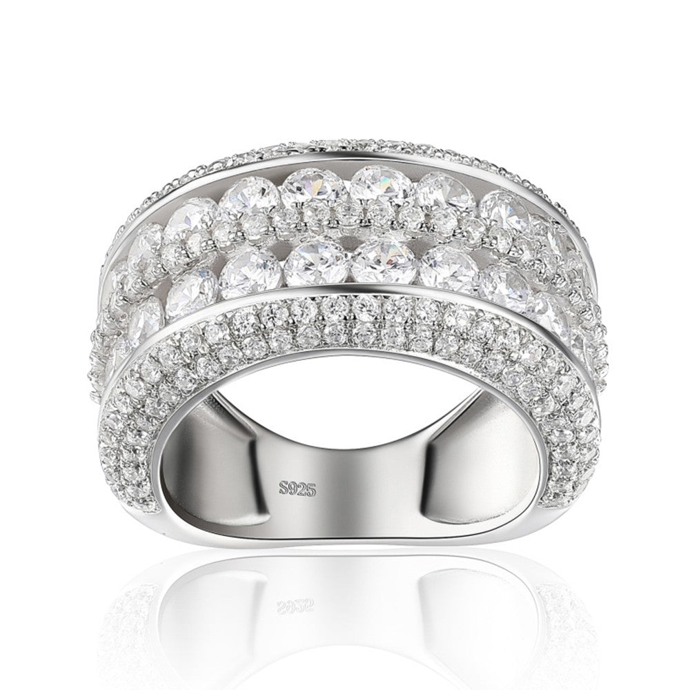 Shi Light Luxury Full Rhinestone Zircon Rings