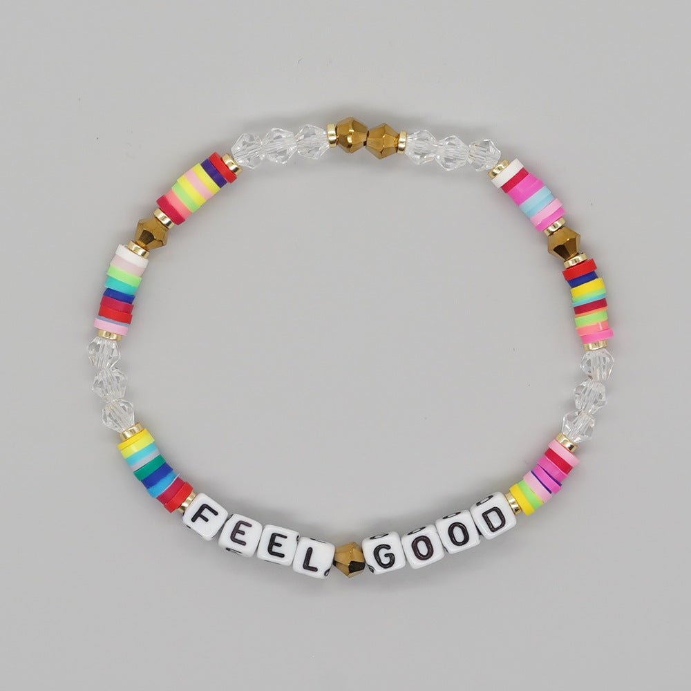 Perlen bunte Polymer Clay Kristall handgefertigte Armbänder