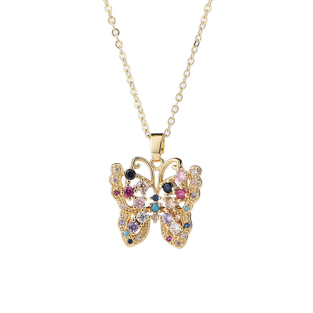 Simple Fashion Sweet Niche Butterfly Geometric Color Necklaces