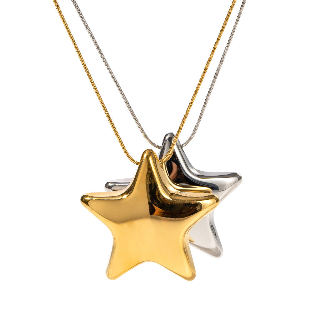 Bijoux pour femmes, colliers pentagramme en acier inoxydable, entièrement en titane