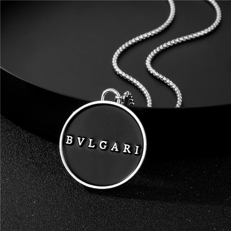 Round Letter Sweater Chain Hip Hop Alloy Necklaces