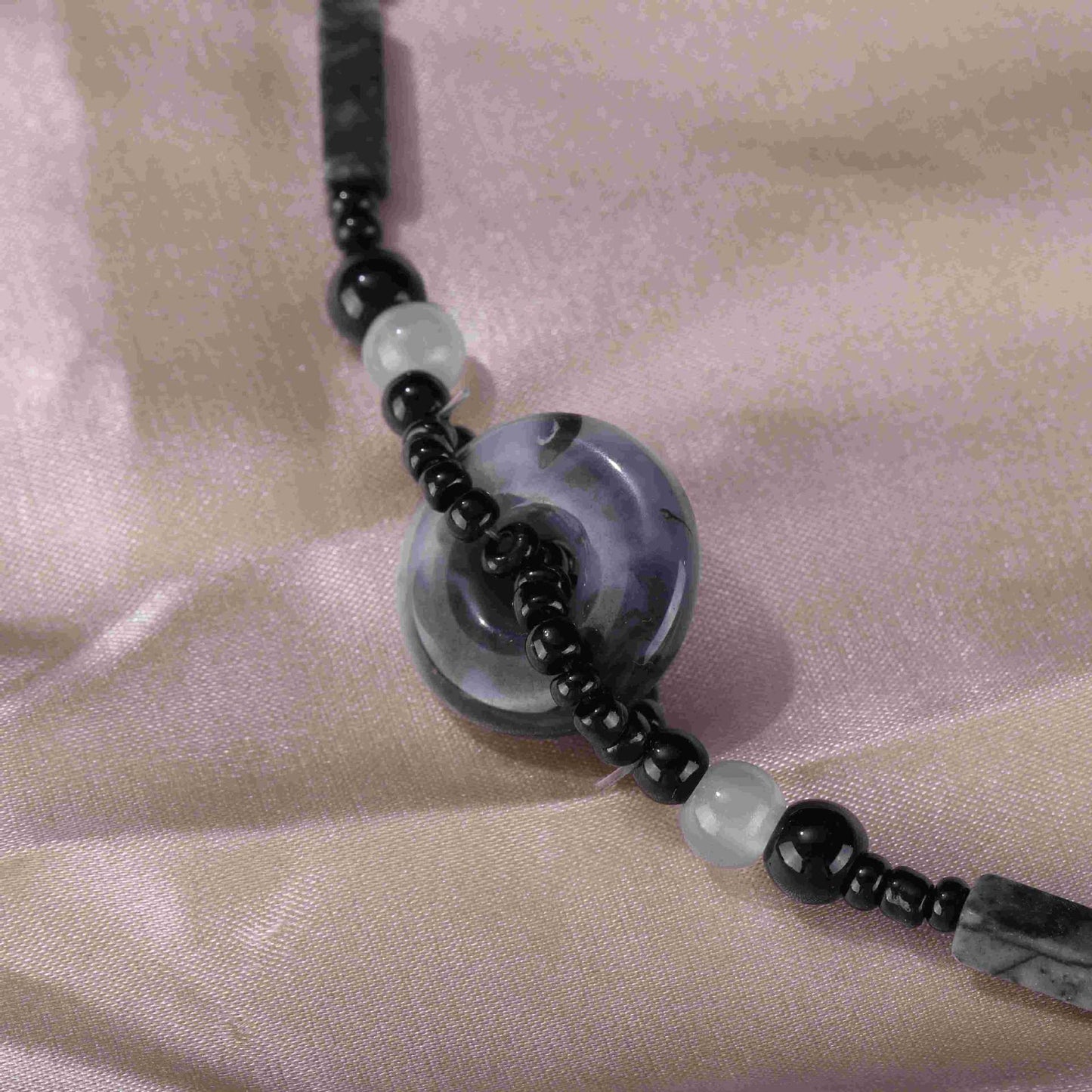 Colliers de chaîne de clavicule de perles vintage en pierre verte de style