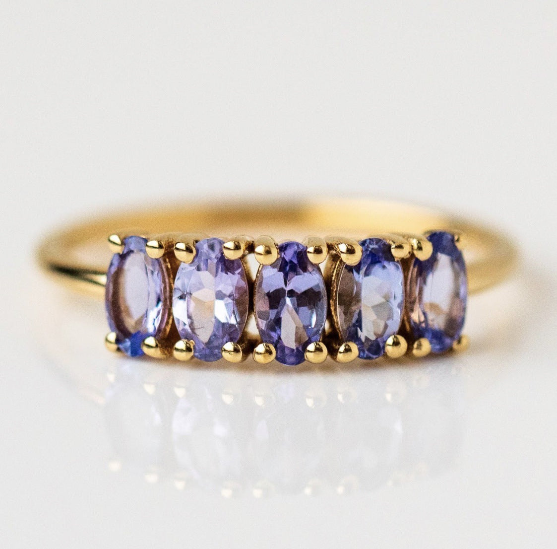 Women's Ornament Blue Diamond Three-piece Suit Wind Rings