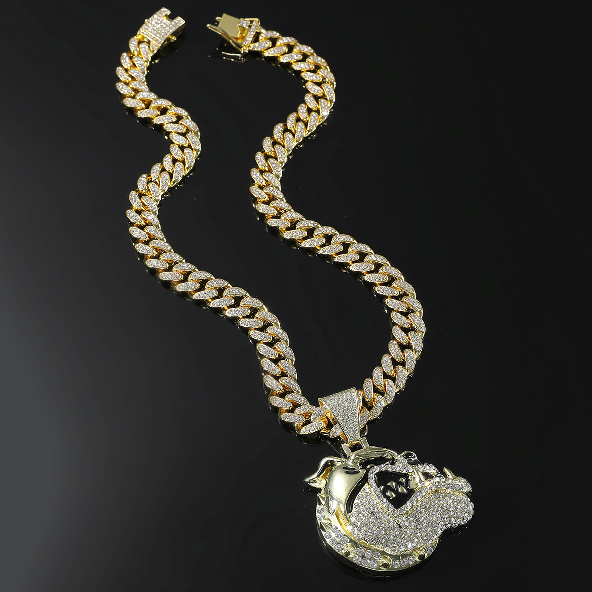 Colliers Hip Hop créatifs avec pendentif animal en diamant