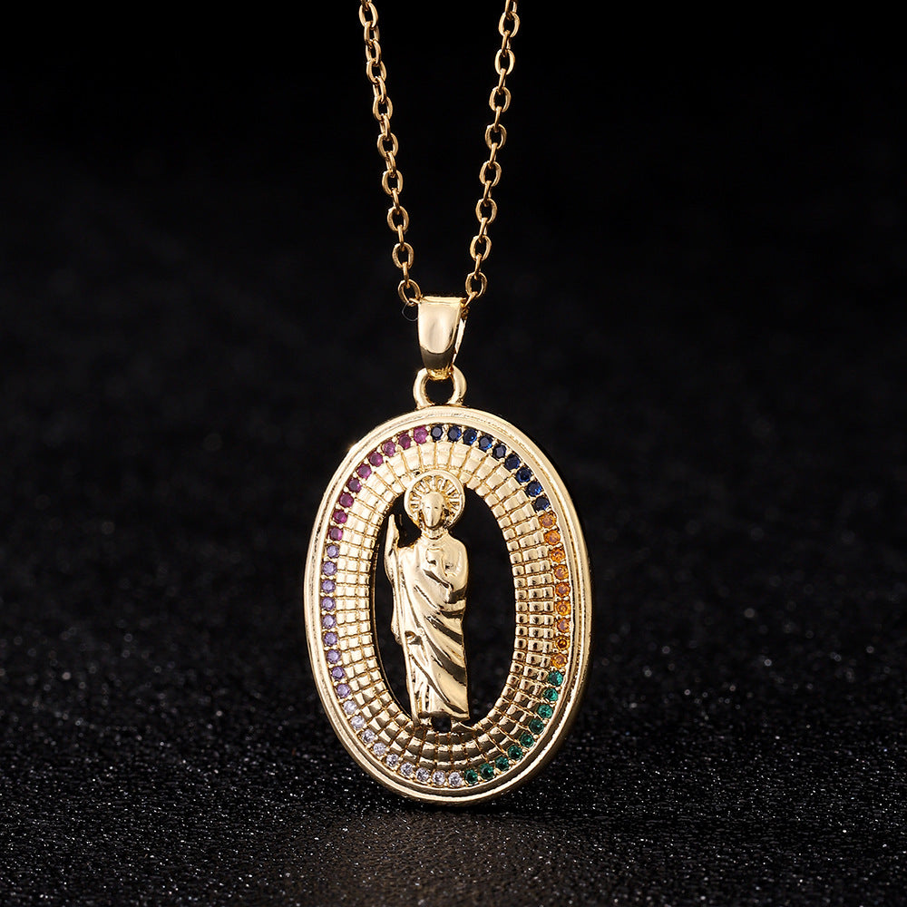 Virgin Mary Pendant Female Light Luxury Necklaces