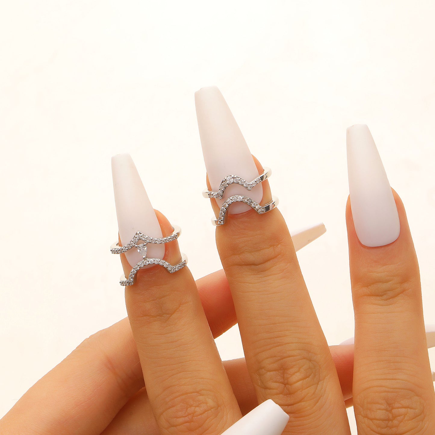 Copper Inlaid Zircon Nail Female Wear Ring