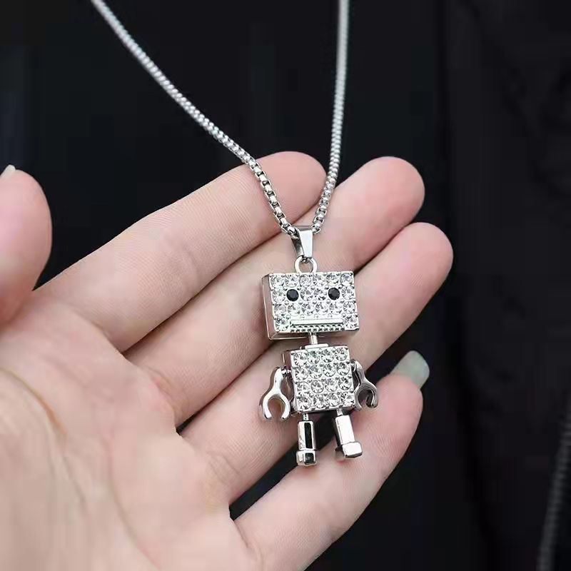 Women's Diamond Robot Moving Simple Temperamental Minority Necklaces