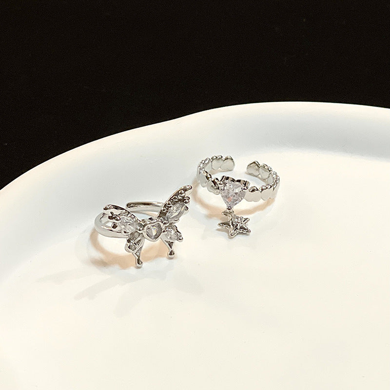 Glacier Butterfly Opening Female High-grade Sweet Cool Rings