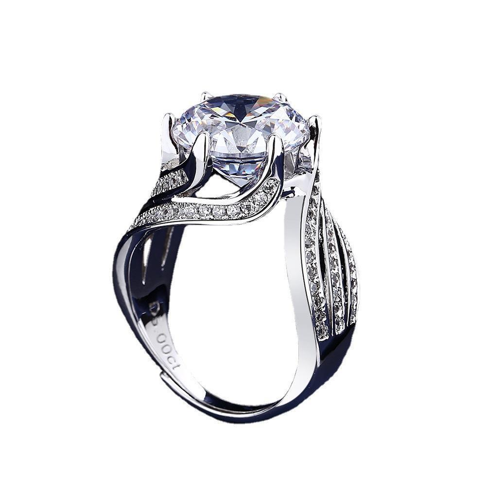 Princess Diamond Big Luxury Karat Artificial Female Rings