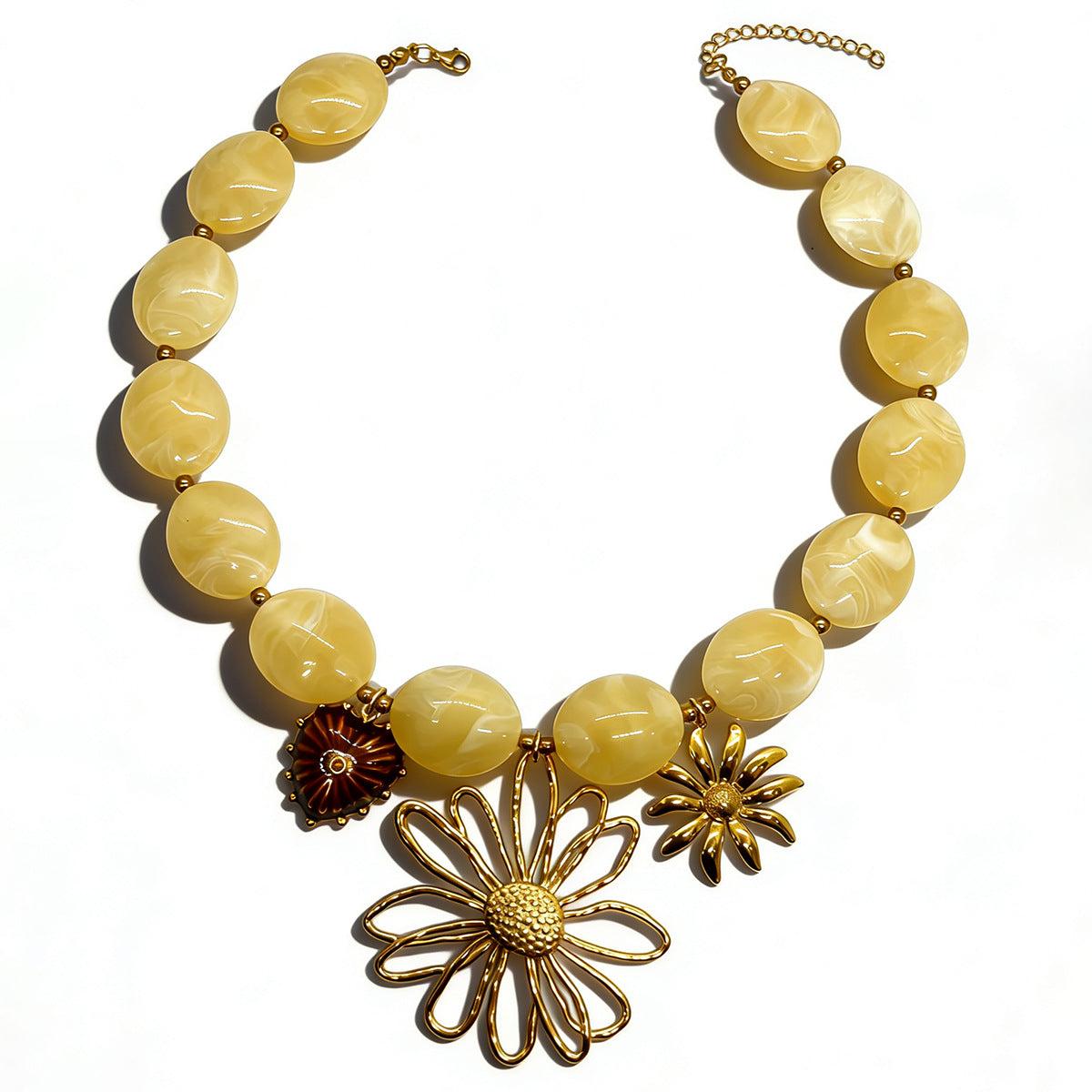 Women's Exaggerated Stainless Steel Gold Beaded Light Luxury Minority Pendants