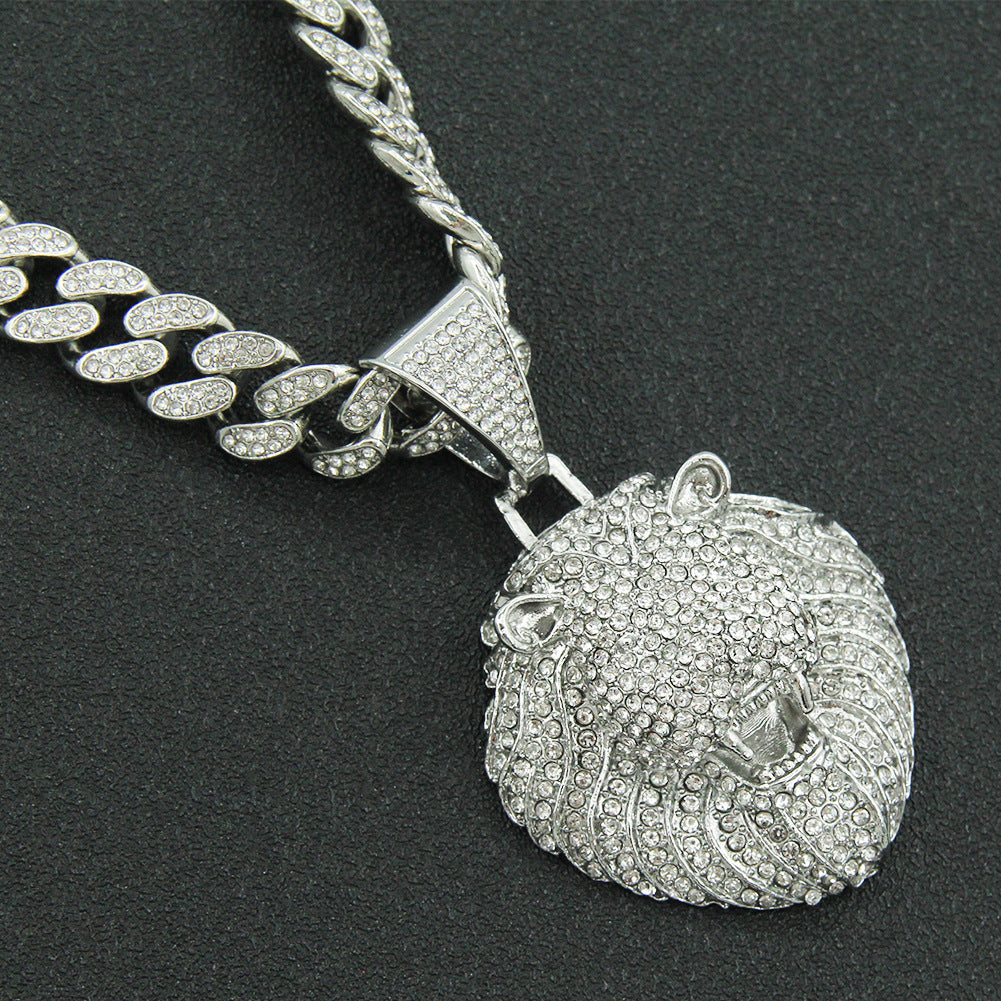 Colliers de hanche avec pendentif tête de Lion pour hommes, chaîne à maillons cubains