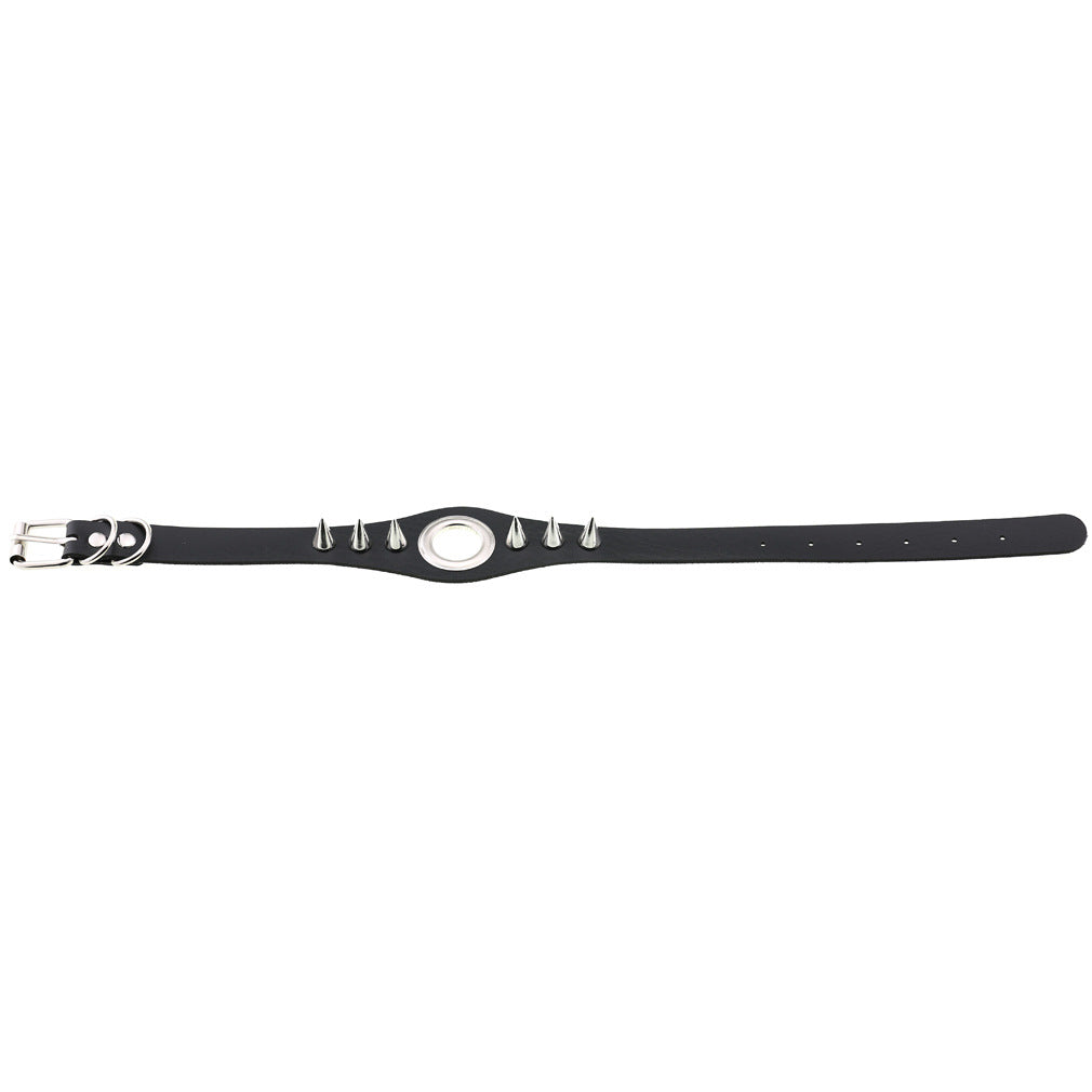 Punk Goth Leather Rivet Pointed Nail Personality Necklaces