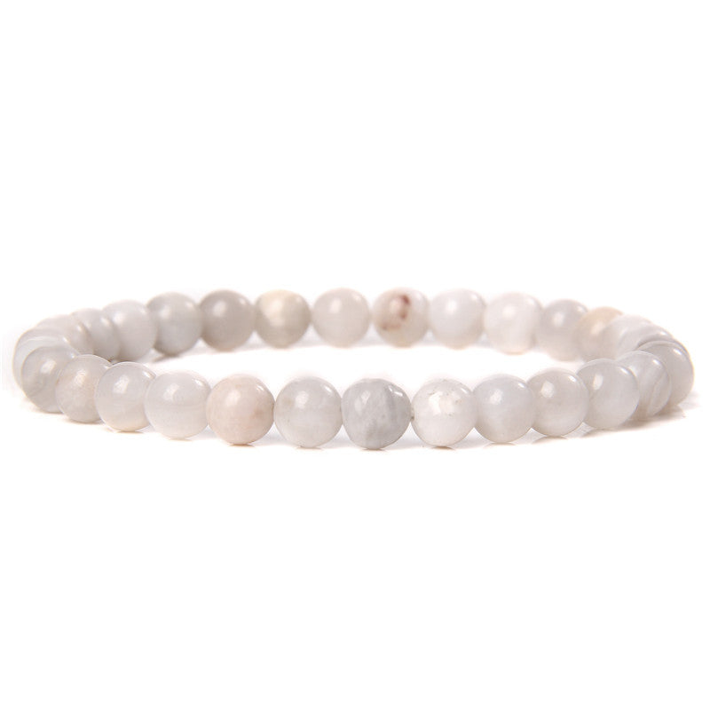Women's Stone Purple Agate Handmade Round Beads Bracelets