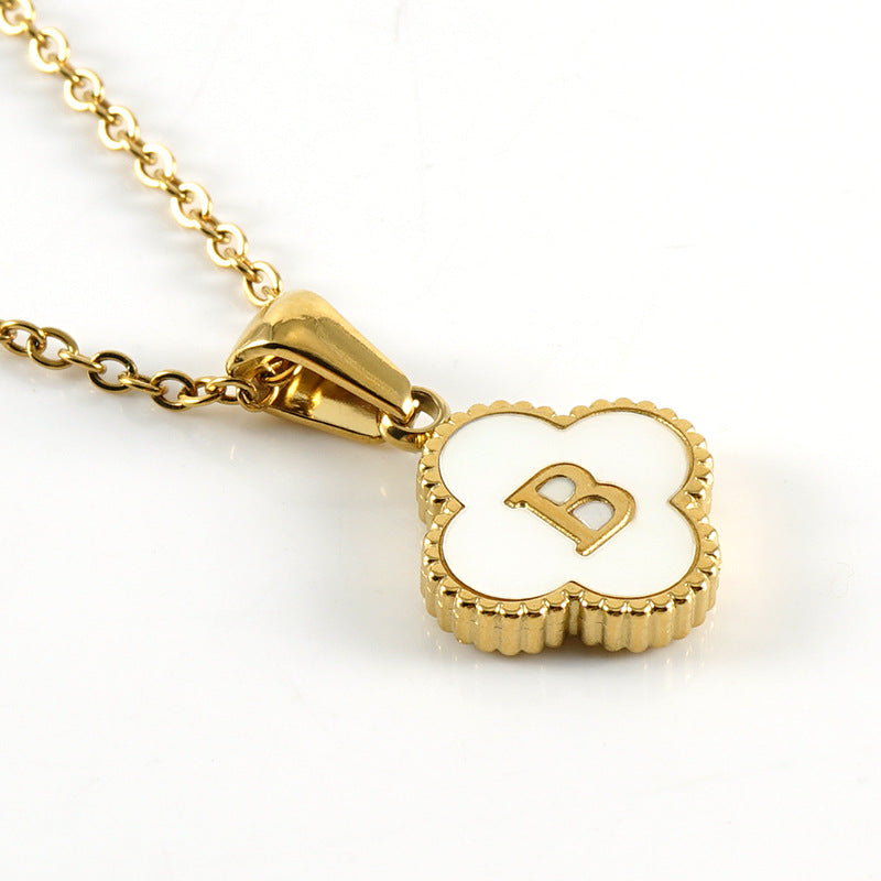 Women's Four-leaf Clover Pendant Stainless Steel Gold Necklaces
