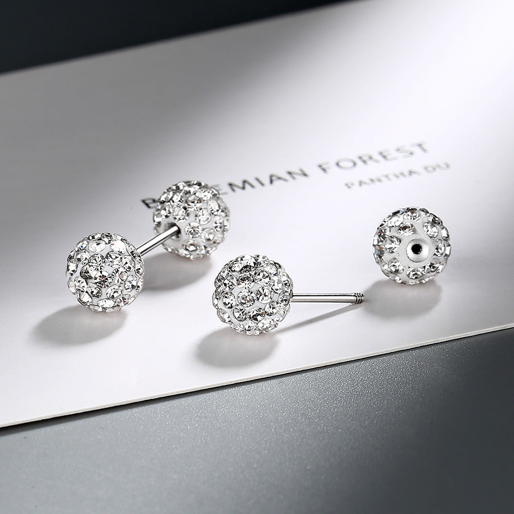 Women's For Tightening Buckle Double-headed Round Beads Earrings