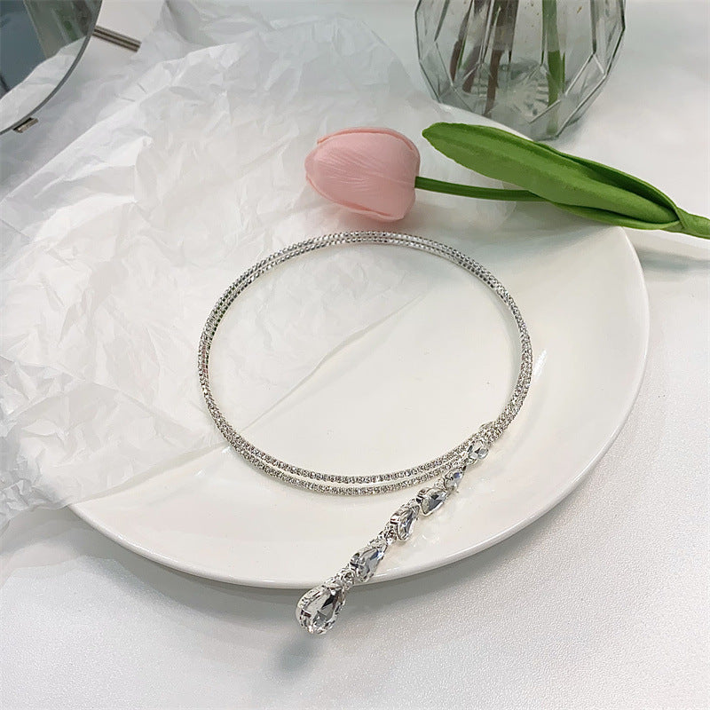 Minority Design Strass-Anhänger-Choker-Schlüsselbein-Halsketten