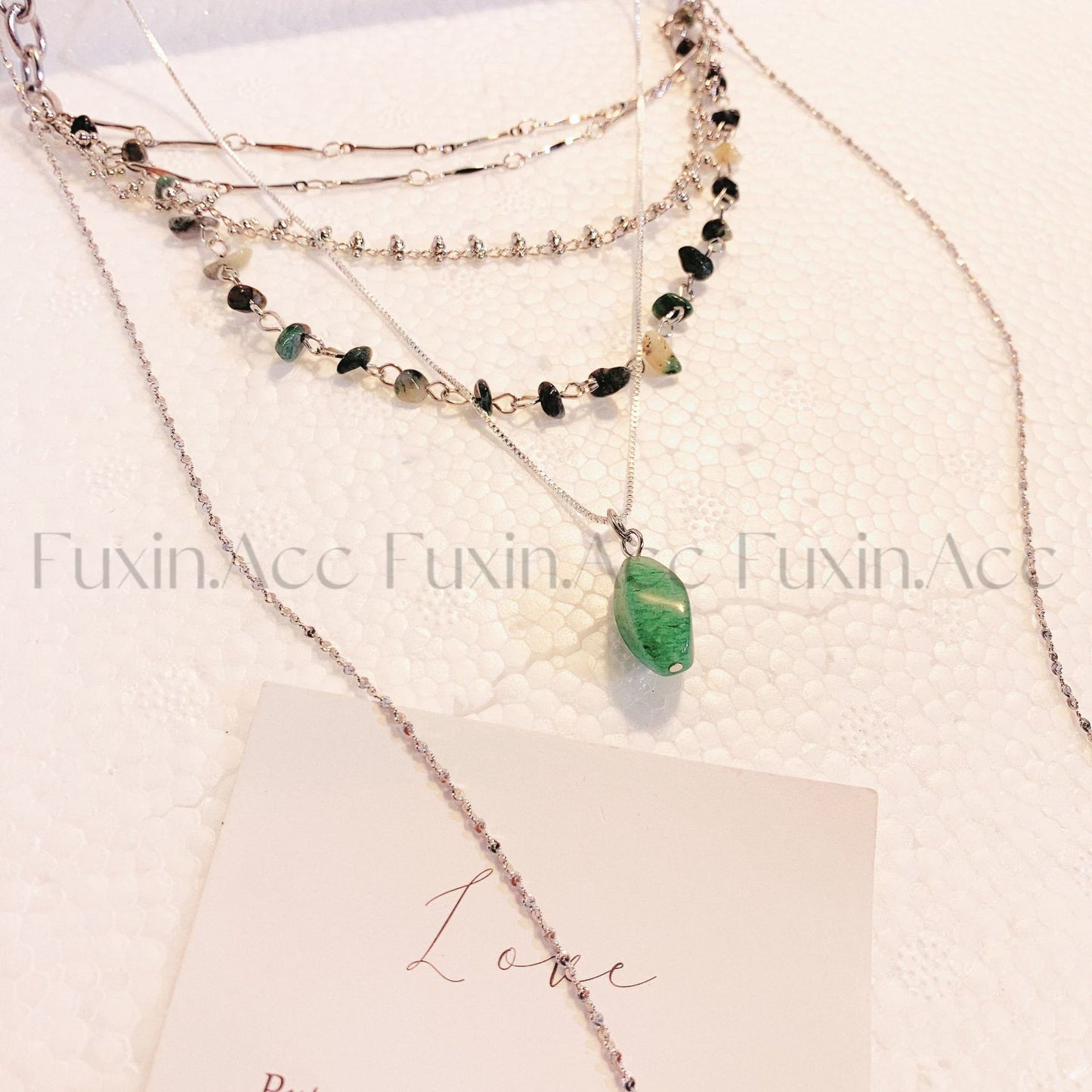 Fu Tassel Tophus Emerald Pendant Clavicle Chain Design Necklaces