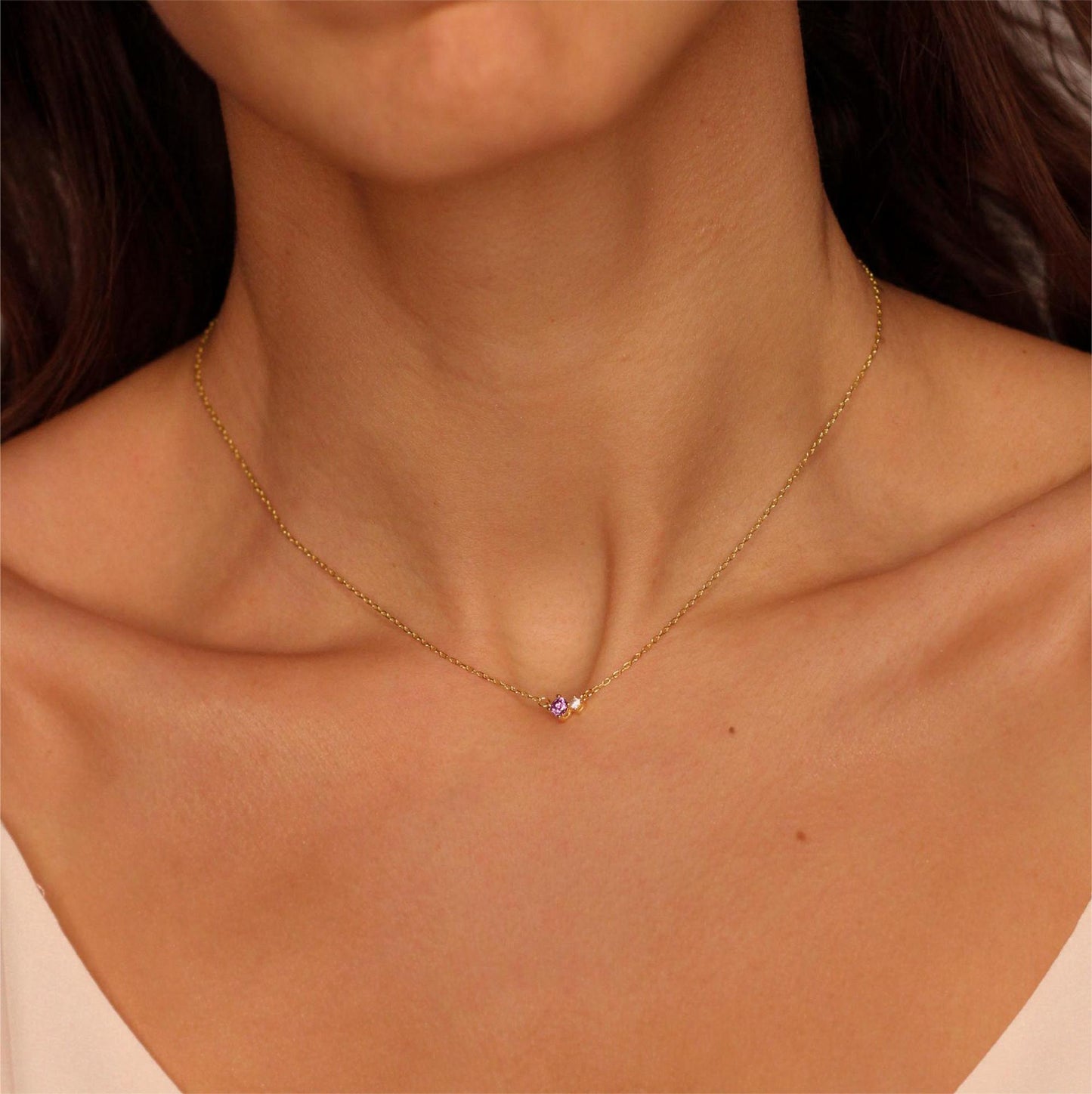 Colliers de clavicule littéraire Vintage en Zircon, pierres de naissance