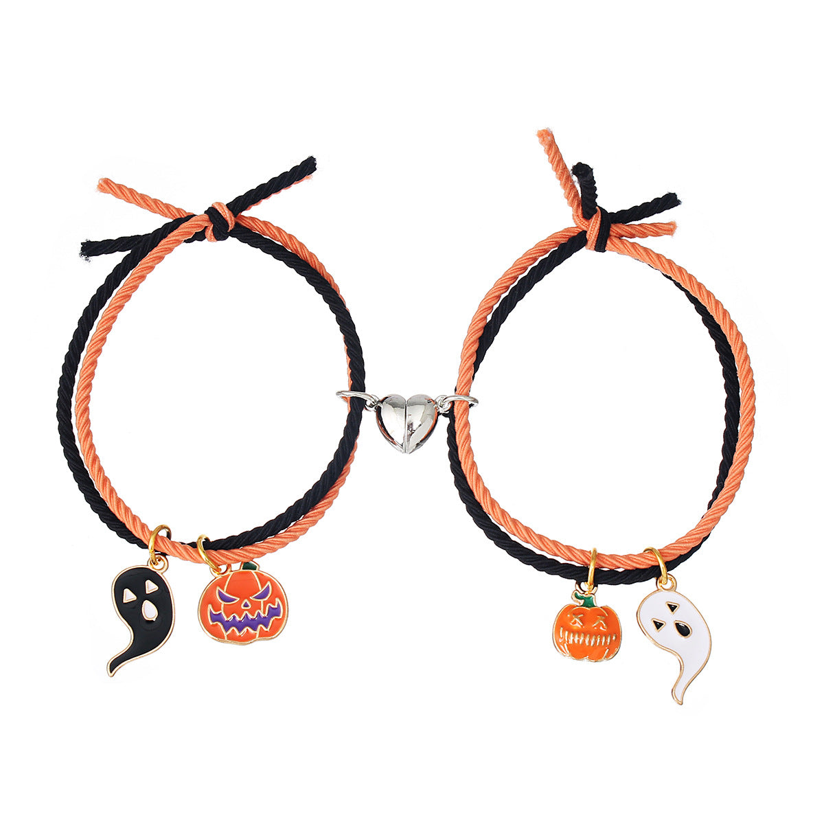 Women's & Men's & Color Matching Pumpkin Ghost Pendant Bracelets
